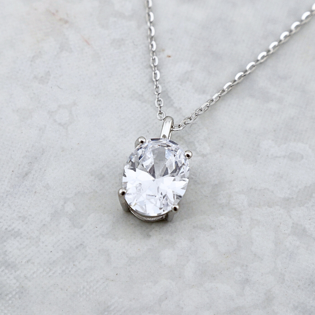 Collier Oval en argent sterling