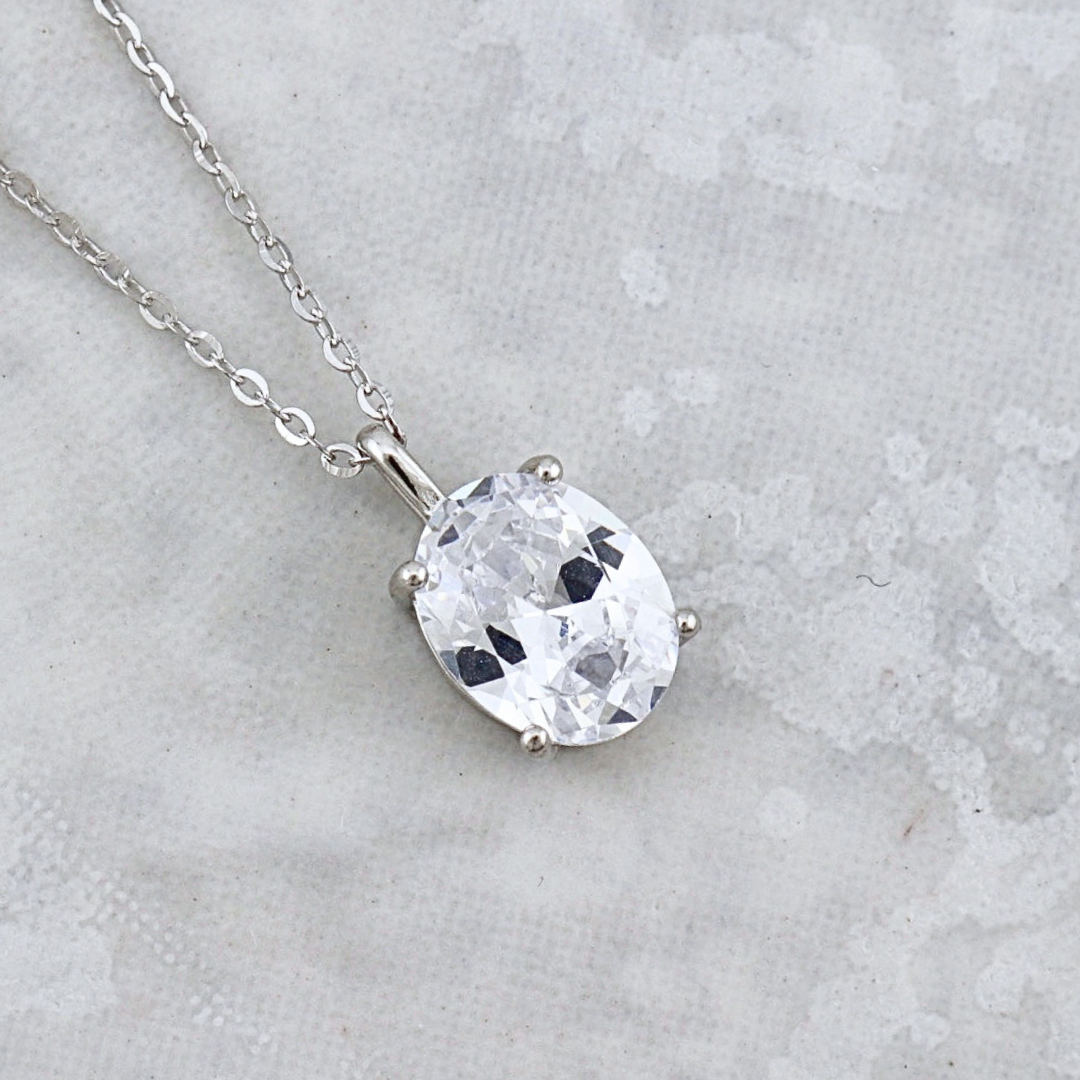 Collier Oval en argent sterling