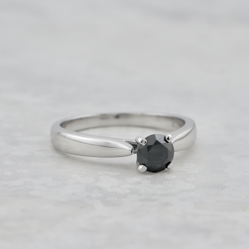 Mathieu Blanchard Bagues Bague solitaire Classique en or 14K et moissanite noir 0,5 ct