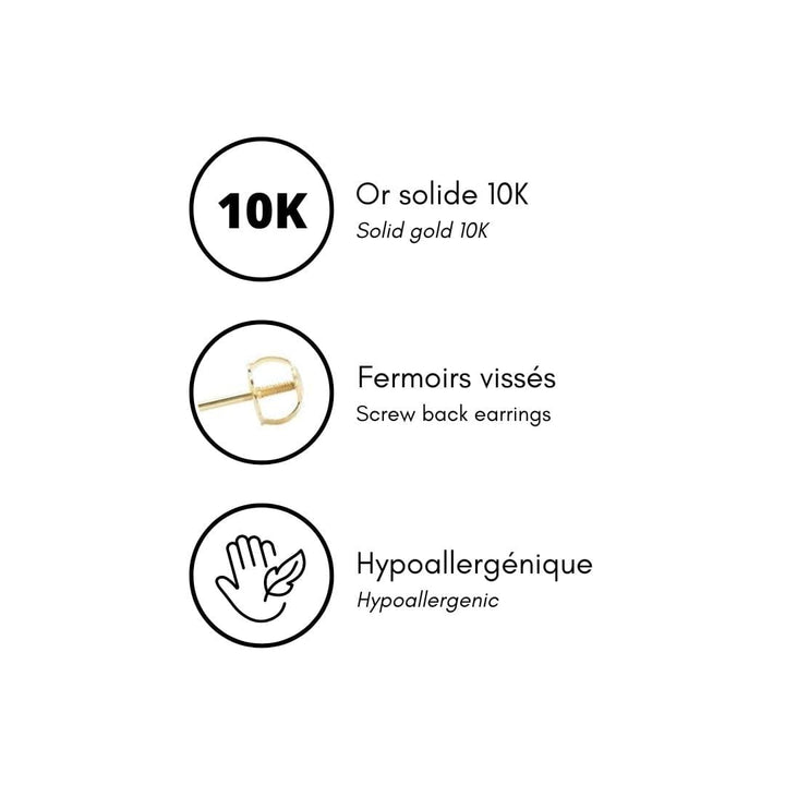 - Boucles d'oreilles Boucles d'oreilles Trèfles en or 10K