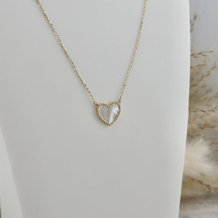 Collier Coeur Nacré en or 10K