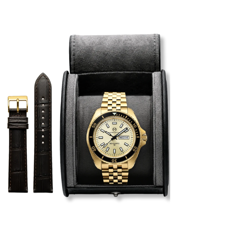 Momentum Champagne Sea Quartz 30 Watch Bundle with Travel Case