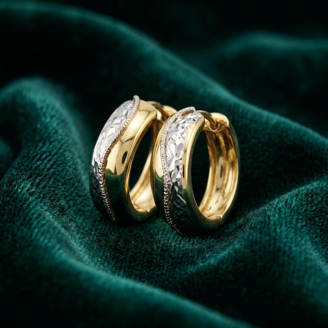 13mm 10K Gold Huggie Earrings