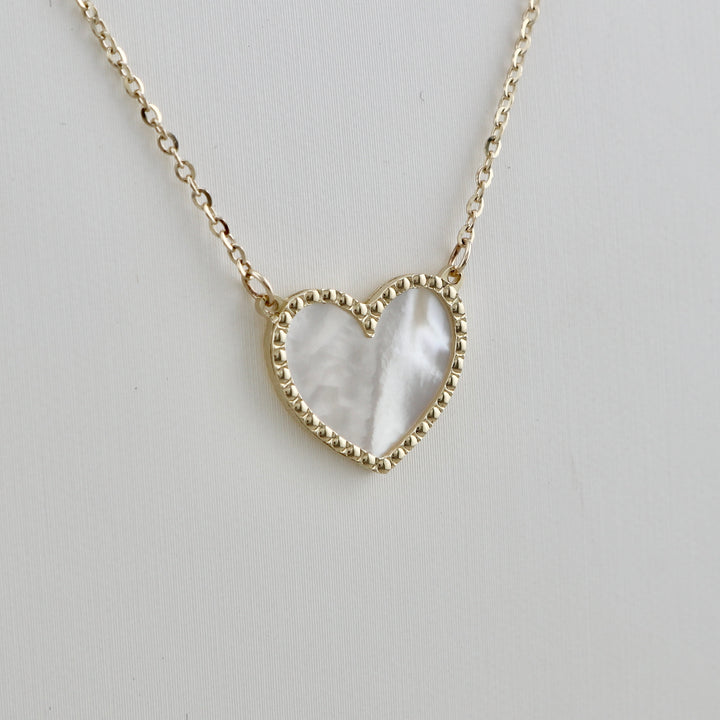 Collier Coeur Nacré en or 10K