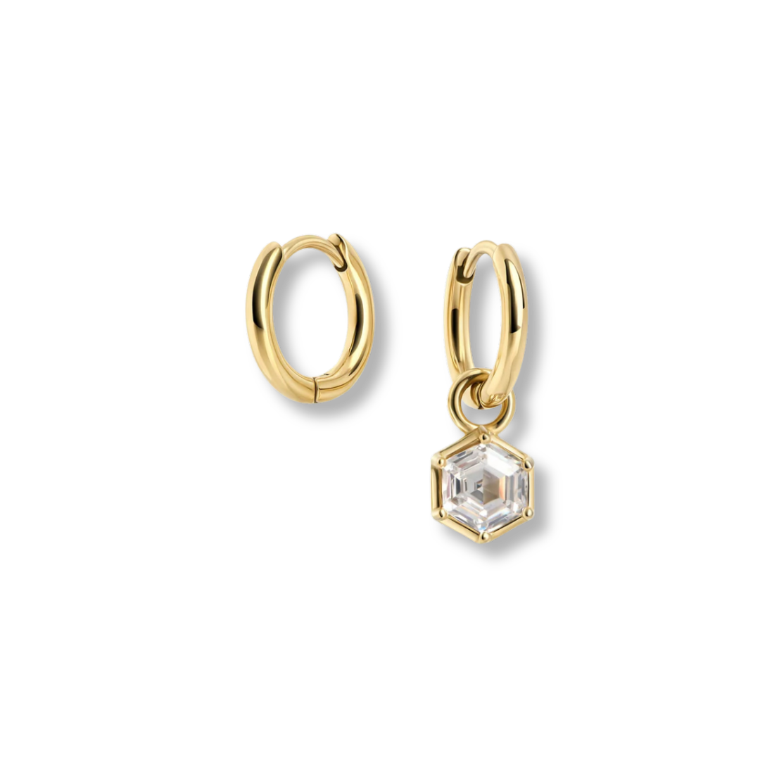 Octavia Stainless Steel Huggie Earrings