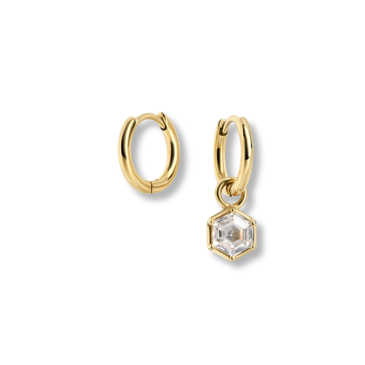 Octavia Stainless Steel Huggie Earrings