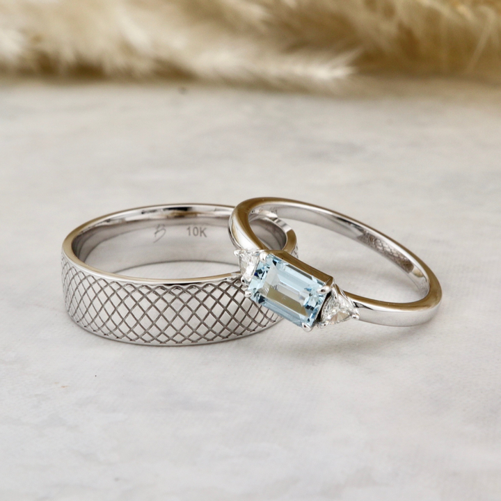 Prisme 14K Gold, Aquamarine and Diamonds Ring