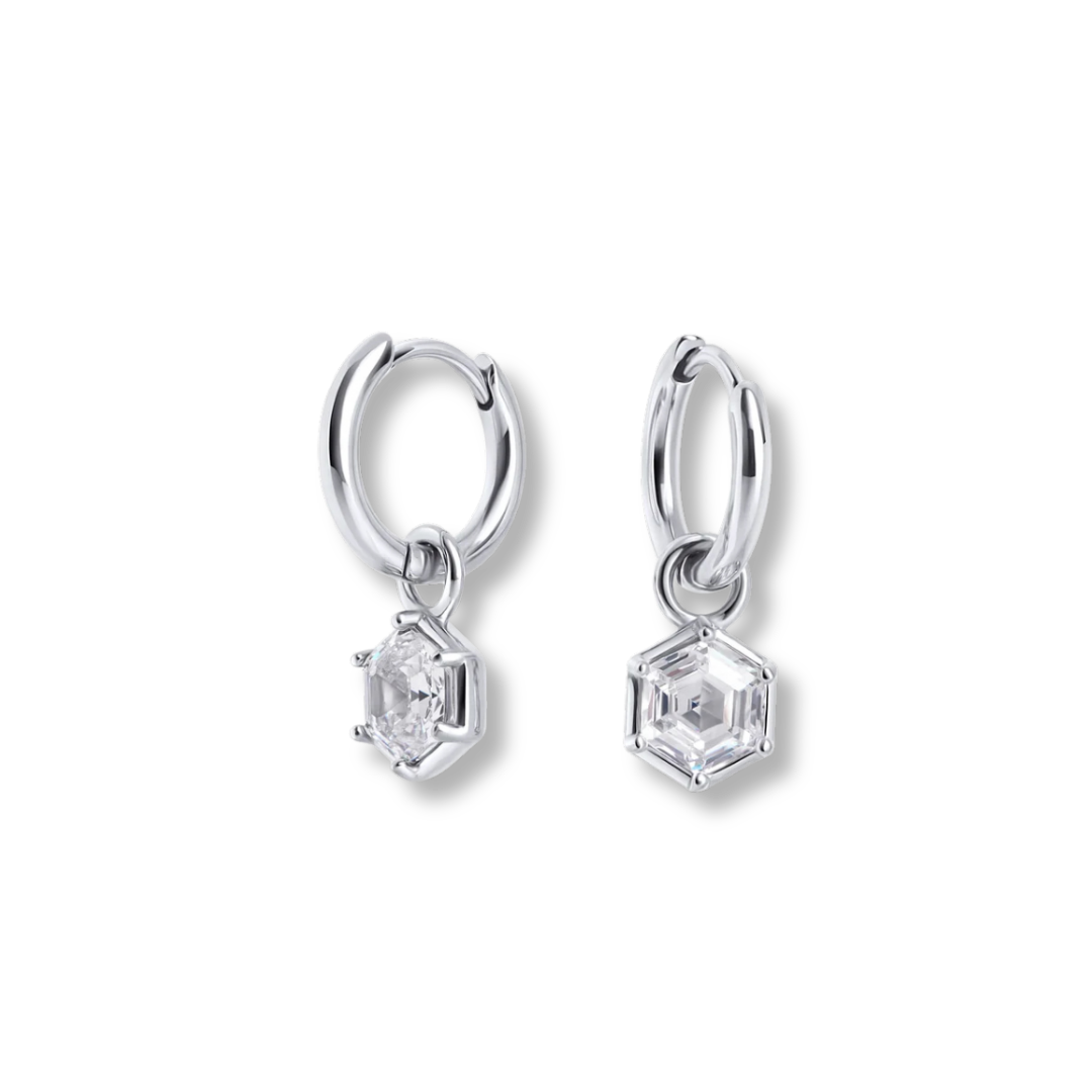 Octavia Stainless Steel Huggie Earrings