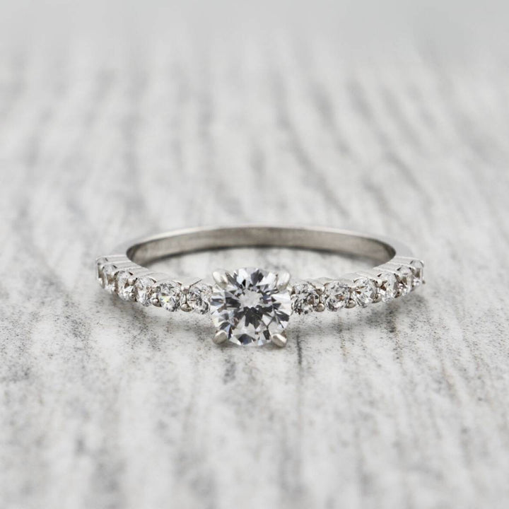 Accented Engagement Sterling Silver Ring