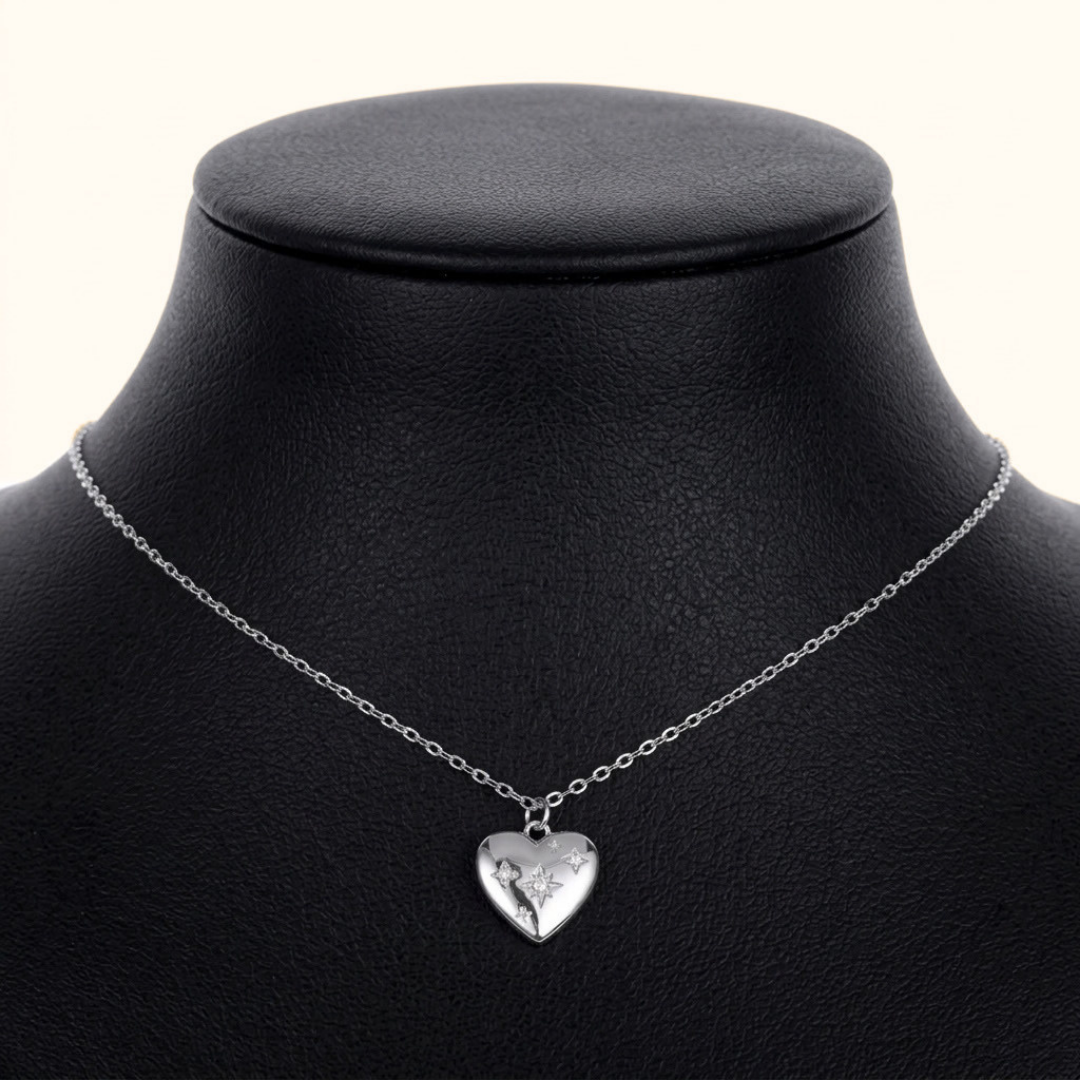 Collier Coeur Voie lactée en argent sterling