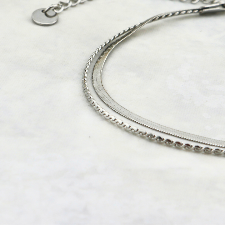 Double Stainless Steel Anklet 