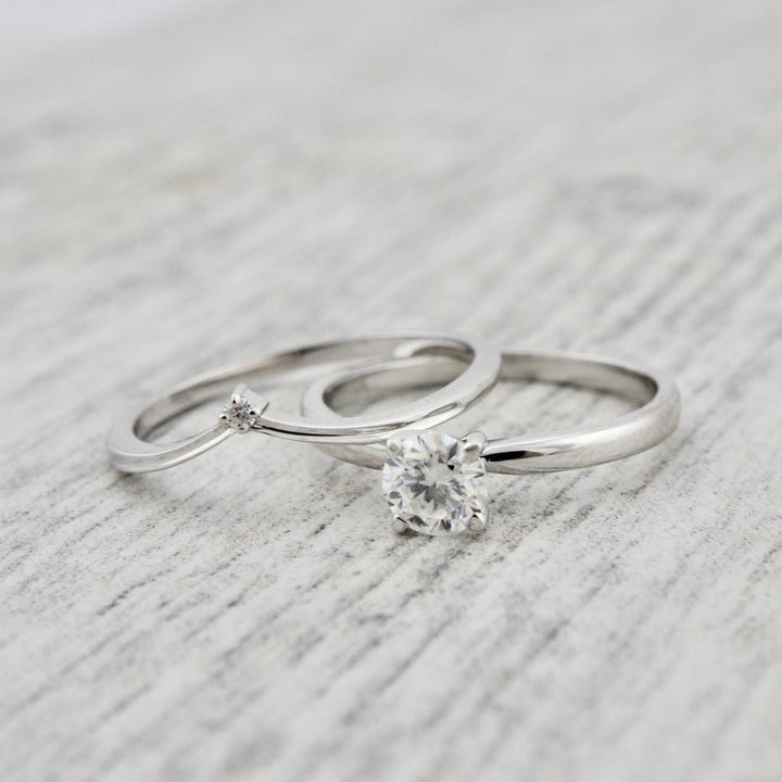 Classic Solitaire 10K Gold and Moissanite Ring
