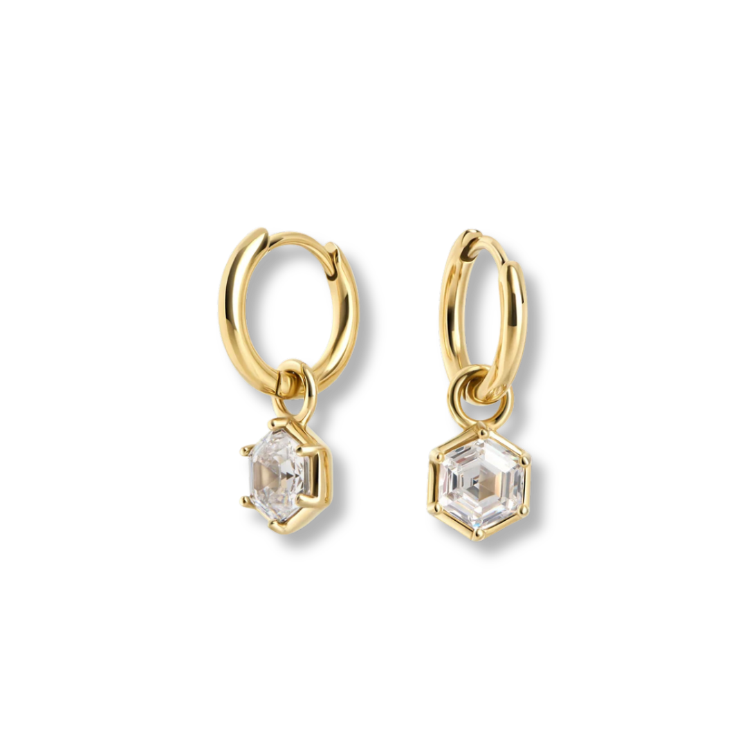 Octavia Stainless Steel Huggie Earrings