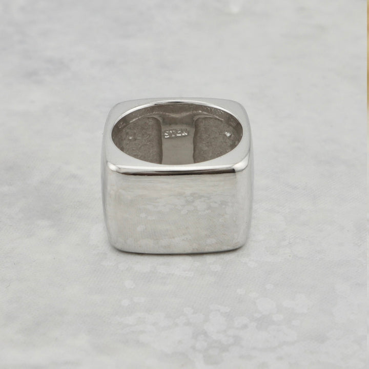 Bague Carrée Large  en argent sterling