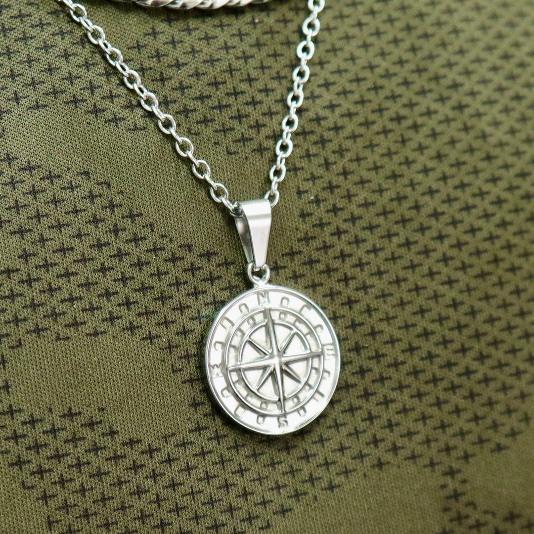 Compass Stainless Steel Necklace