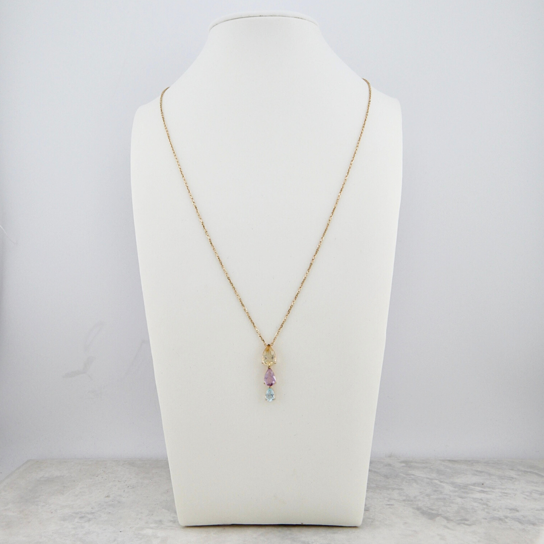 Orchid 14K Gold, Pearl, Diamonds and Amethyst Necklace