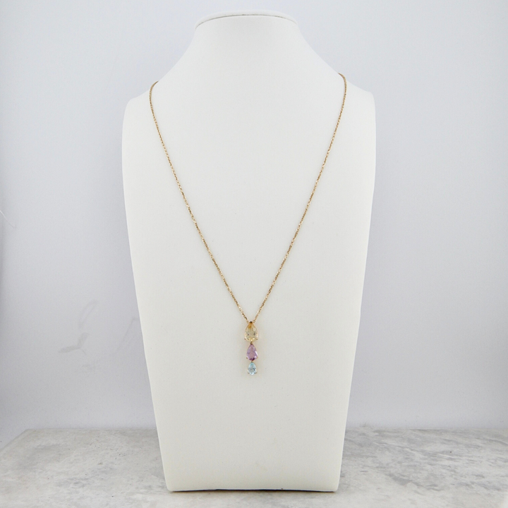 Orchid 14K Gold, Pearl, Diamonds and Amethyst Necklace