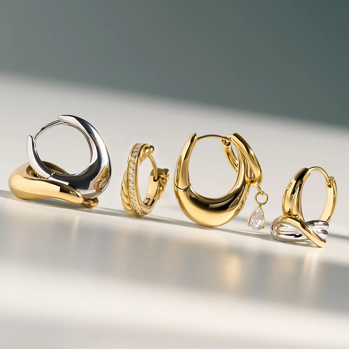 Claire Stainless Steel Huggie Earrings
