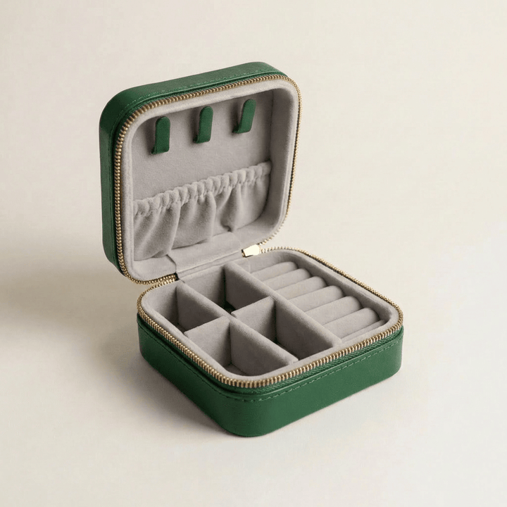 Mathieu Blanchard ACCESSOIRES Coffret à bijoux en cuir Cabine - Vert