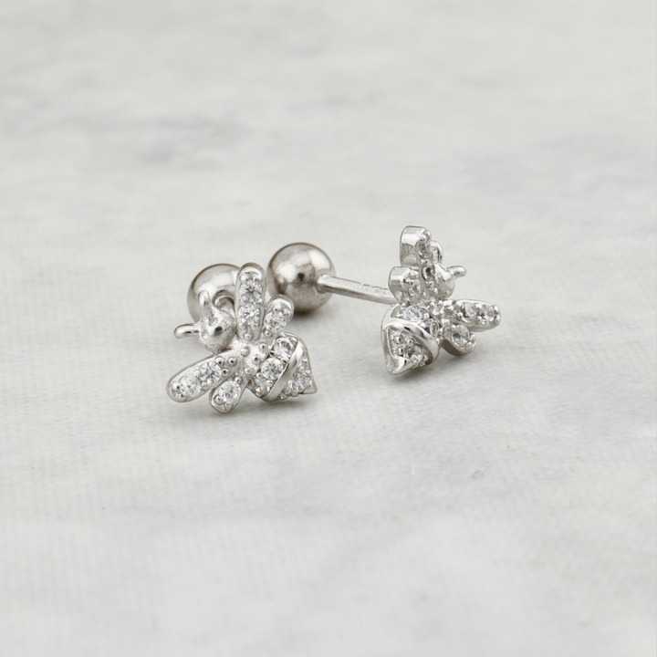 Boucles d'oreilles Abeilles en argent sterling