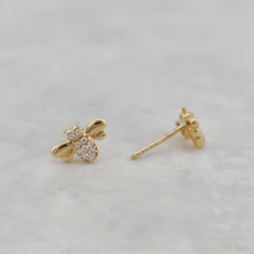 Boucles d'oreilles Abeilles en or 10K