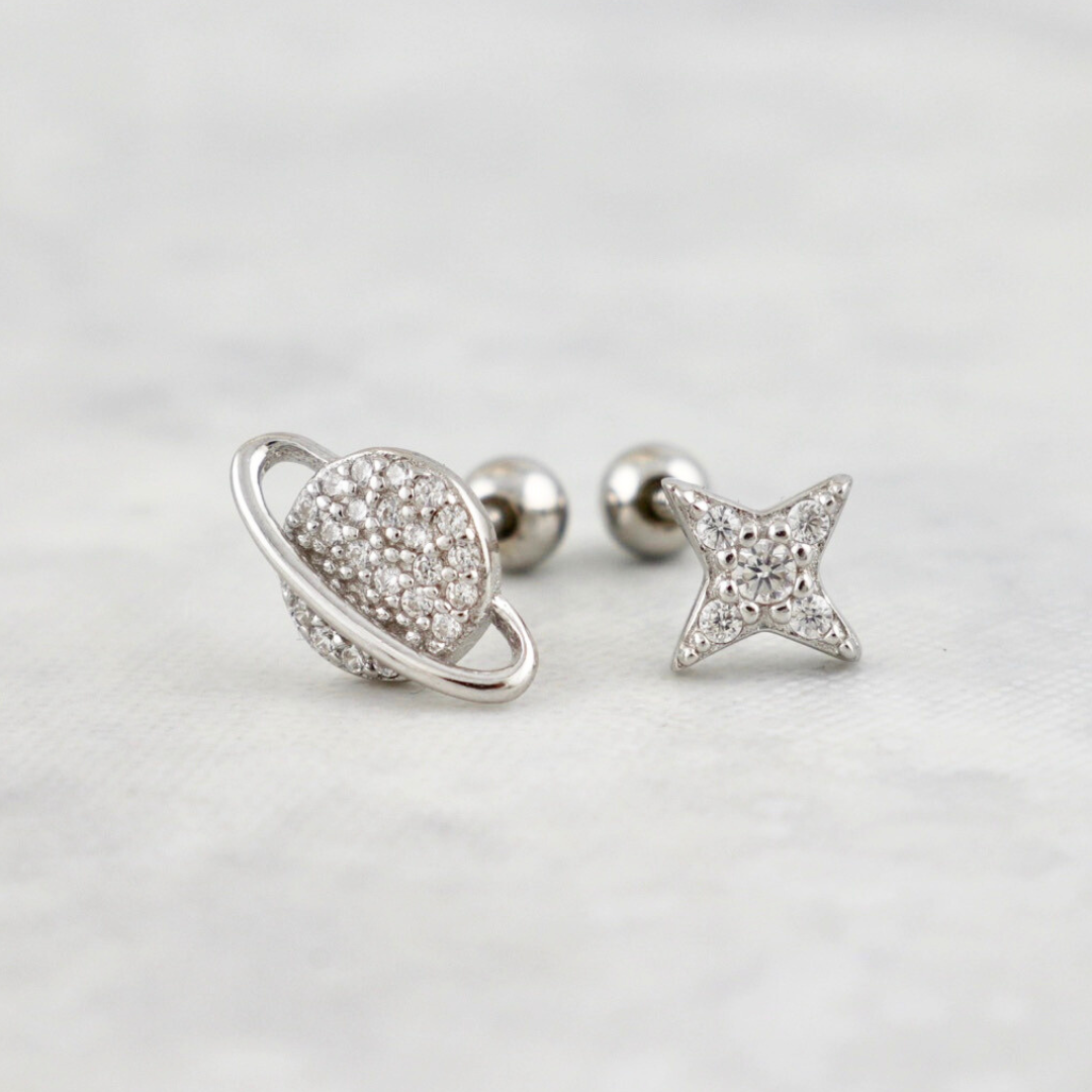 Boucles d'oreilles Galaxie en argent sterling