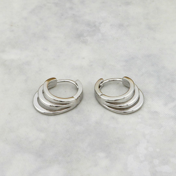 3 Row Sterling Silver Huggies