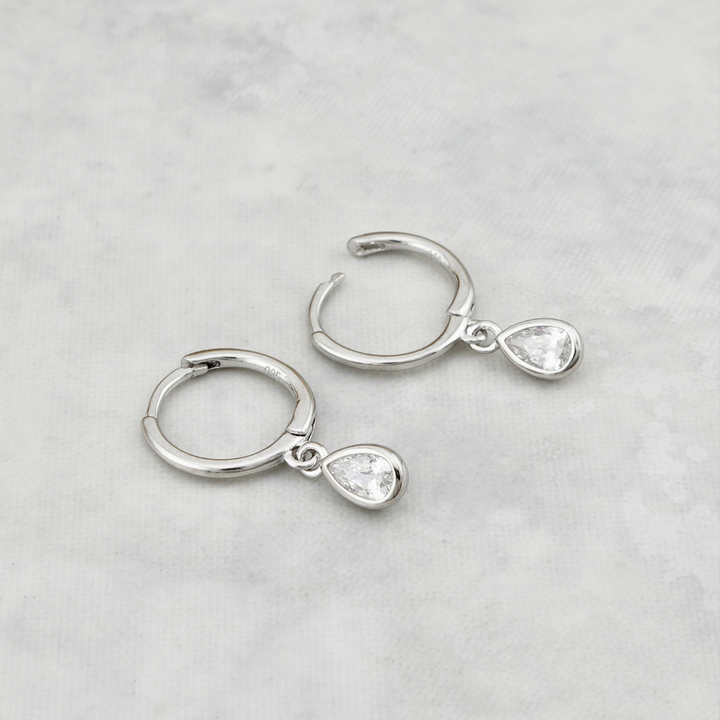 Drops Sterling Silver Huggies