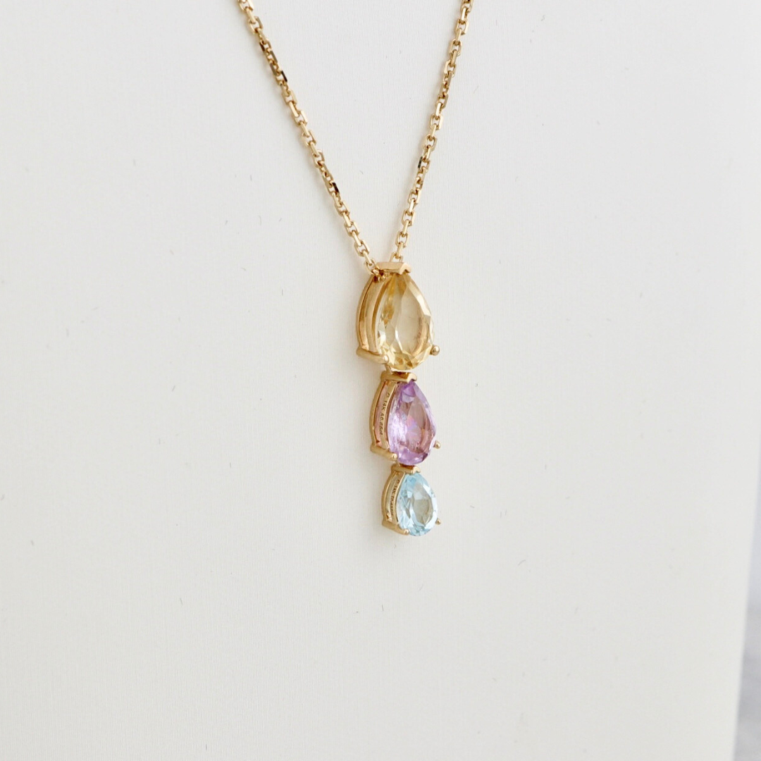 Orchid 14K Gold, Pearl, Diamonds and Amethyst Necklace