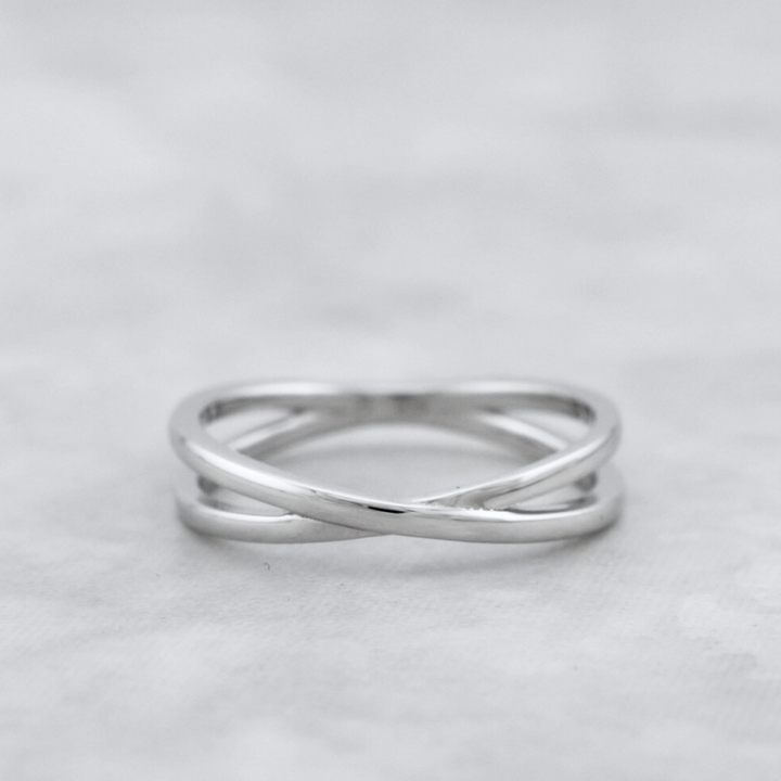 Crossed Sterling Silver Ring