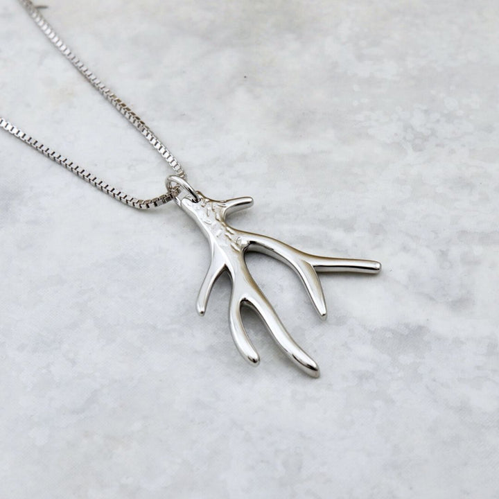 Deer antlers Sterling Silver Necklace