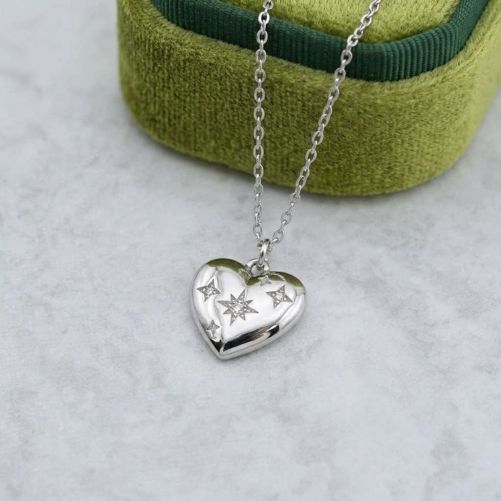 Collier Coeur Voie lactée en argent sterling