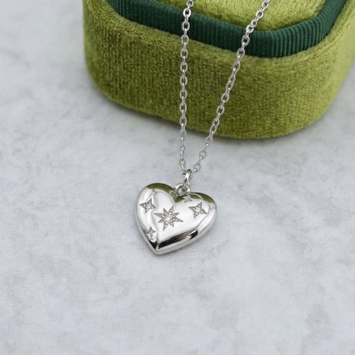 Collier Coeur Voie lactée en argent sterling