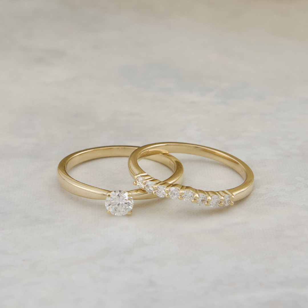 Rings Set 14K Gold and Diamonds