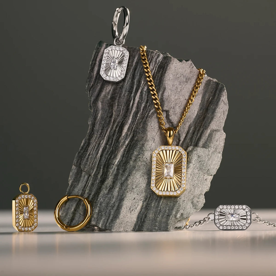 Stainless Steel Santo Plate Necklace