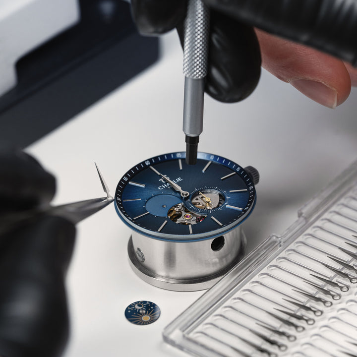 Montre Charlie Paris INITIAL Open Heart Jour/Nuit - Bleu 40 mm