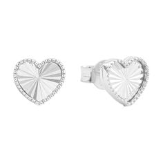 Boucles d'oreilles Coeurs en or jaune ou blanc 10K