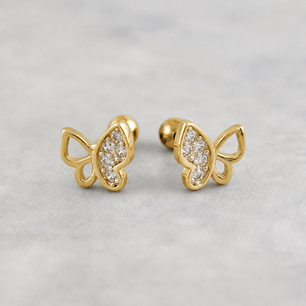 Sterling Silver Sparkling Butterfly Earrings