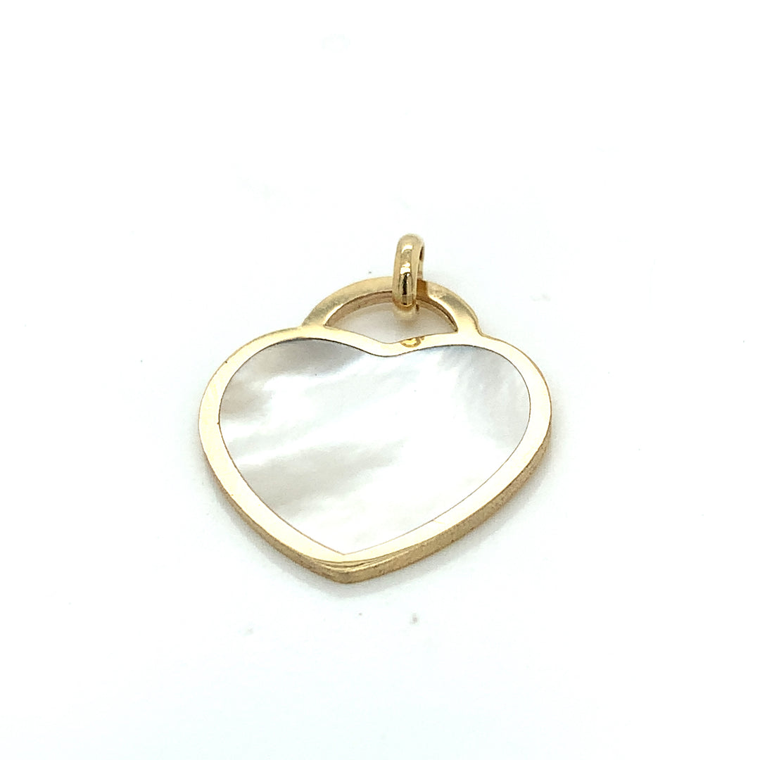 Heart 10K Gold and Mother Of Pearl Pendant