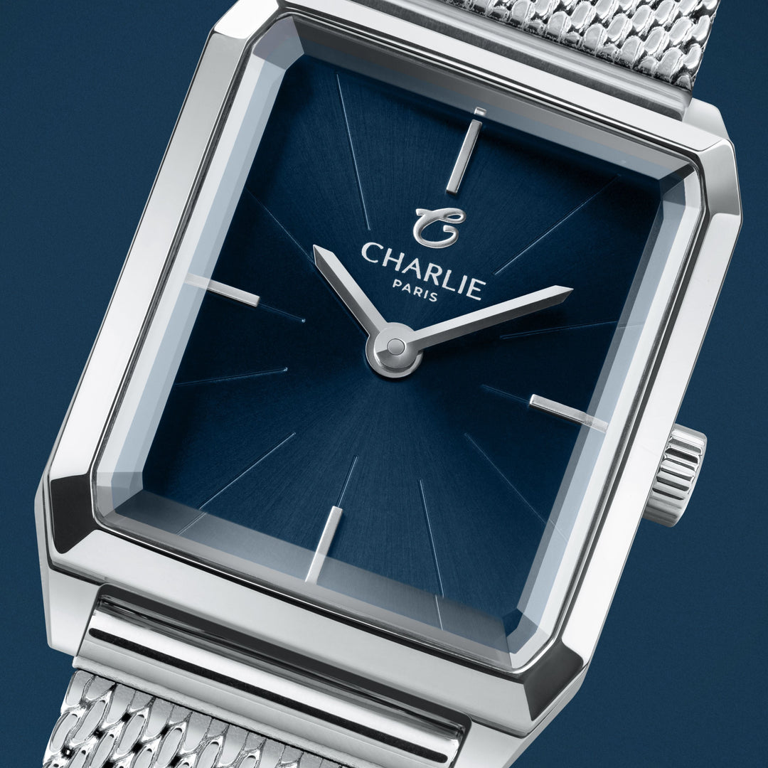 Montre Charlie Paris MONCEAU Acier &amp; Bleu 36 mm