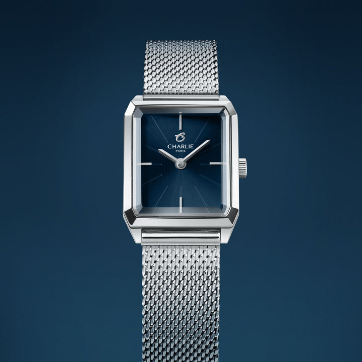 Montre Charlie Paris MONCEAU Acier &amp; Bleu 36 mm