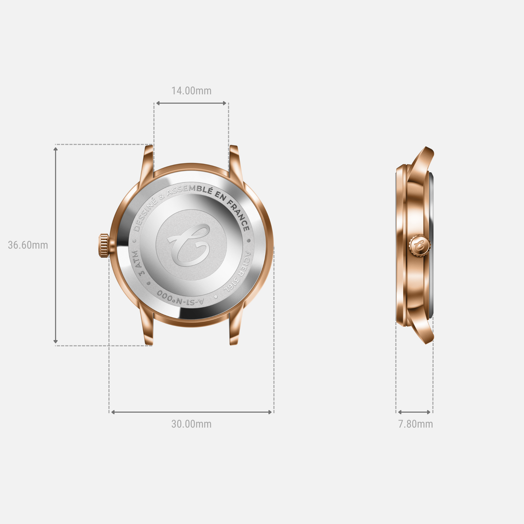 Montre Charlie Paris SULLY Phase de Lune - Or Rosé 30 mm