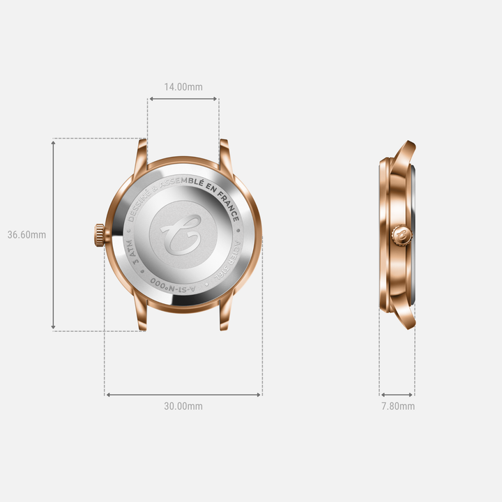 Montre Charlie Paris SULLY Phase de Lune - Or Rosé 30 mm