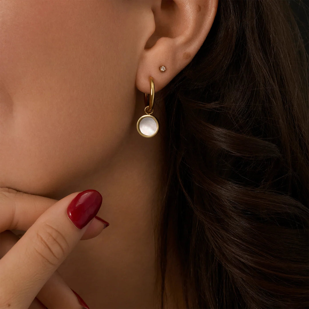 Katerina Stainless Steel Huggie Earrings