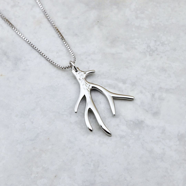 Deer antlers Sterling Silver Necklace