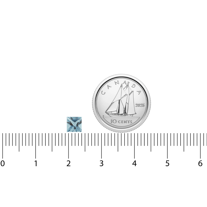 Mathieu Blanchard 4.9 x 4.9mm Aigue-marine Naturel de Madagascar Taille Princesse 4.9x4.9 mm
