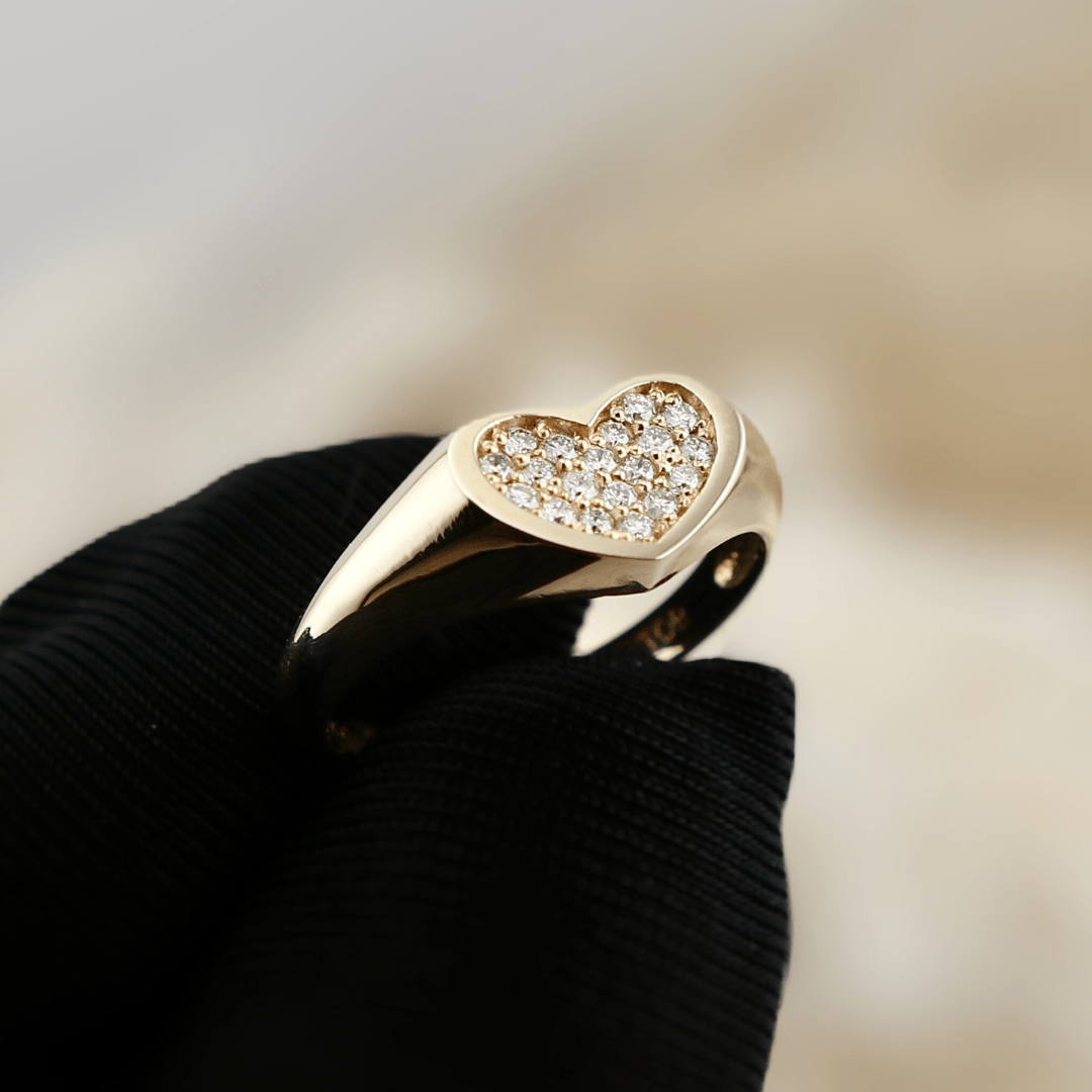 Bague Cœur et diamants Mathieu Blanchard Bagues Bague Coeur en or 14K - 18K et diamants 0,20 ctw | Mathieu Blanchard  Mathieu Blanchard Joaillerie