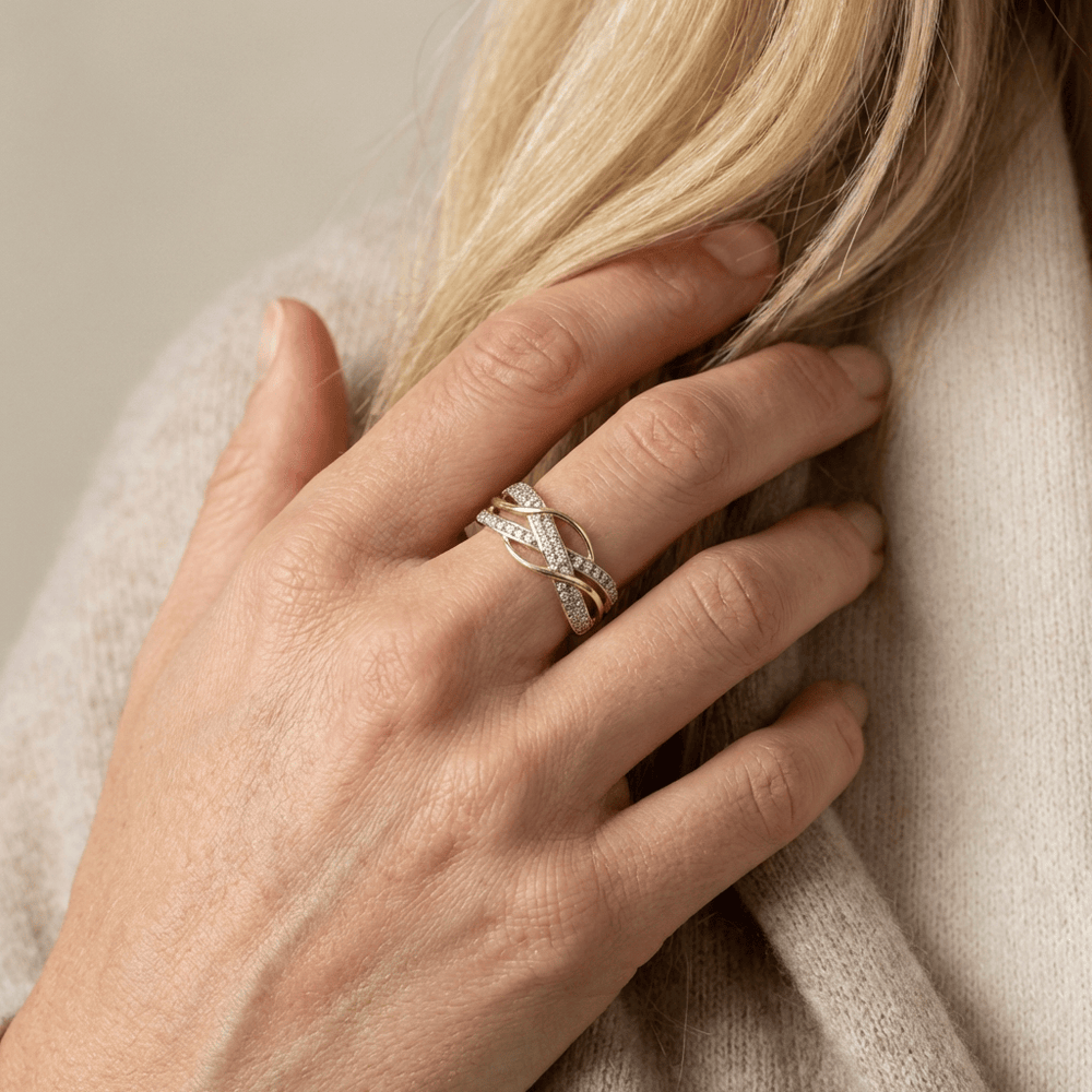 - Bagues Bague Croisée en or 10K