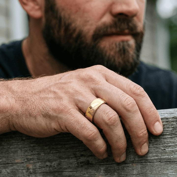 Roadtripmadewood Bagues Bague Damas Doré en tungstène