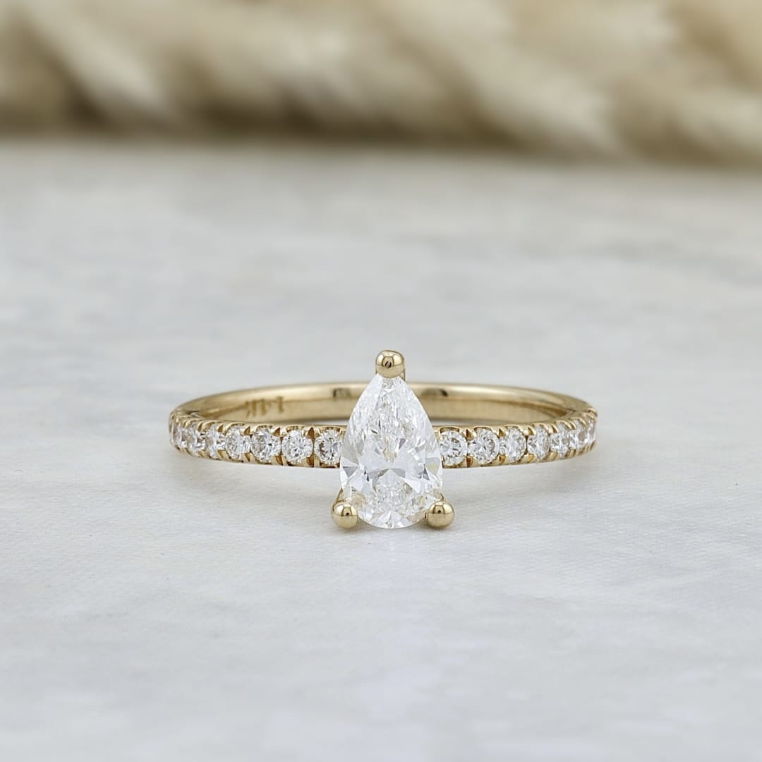Bague Éclat Diamant Poire Mathieu Blanchard Bagues Bague de fiançailles poire diamant de laboratoire | Mathieu Blanchard Mathieu Blanchard Joaillerie